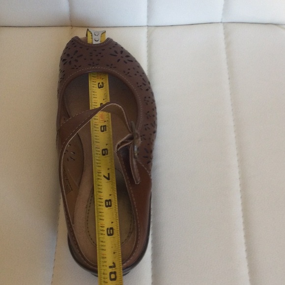 EUC Solesenseabilty 8M Brown Cognac Peep Toe Clog Shoe - Picture 14 of 16